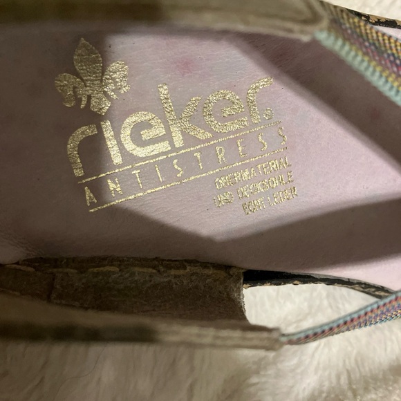 Rieker Green Leather Rainbow Strap Closed Toe Shoes Women Size 41/ US 10 - Picture 4 of 9